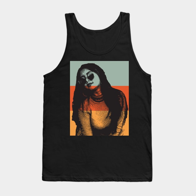 Girl Wearing Sun Glasses Tank Top by crissdiana